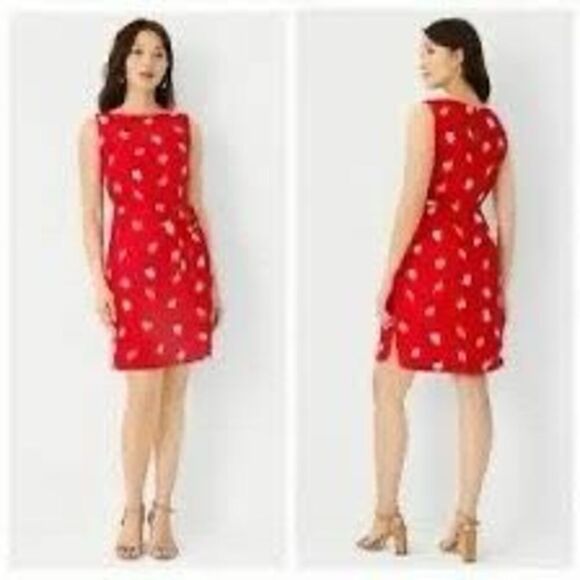 Ann Taylor Linen Blend Red Dress Tunic with TieSz XL Embroidered - Picture 1 of 7